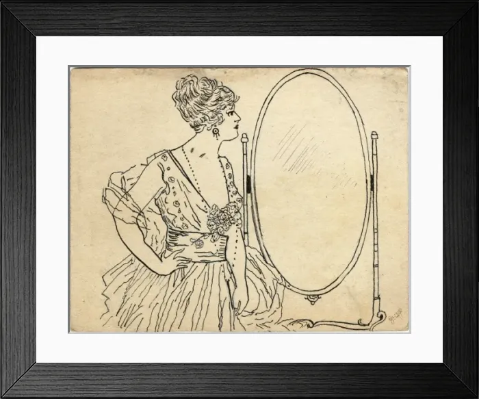 Framed Print : Lady and Mirror by George Ranstead Framed Print : Lady and Mirror by George Ranstead