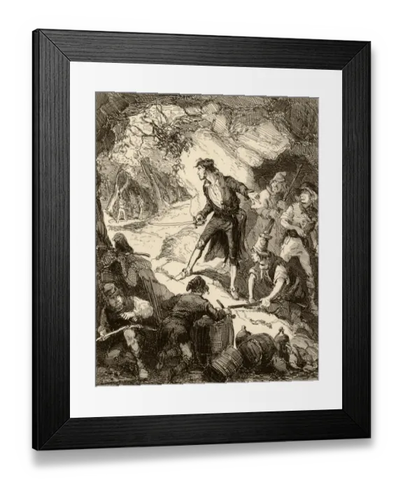 Framed Print : Discovery of Captain Grant and his band Framed Print : Discovery of Captain Grant and his band