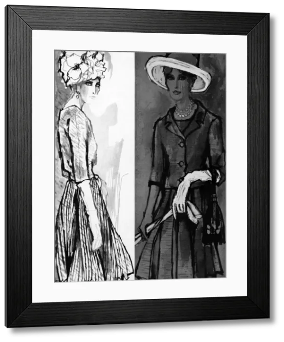Framed Print : Mother of the Bride fashion by drawn by Barbara Hulanicki