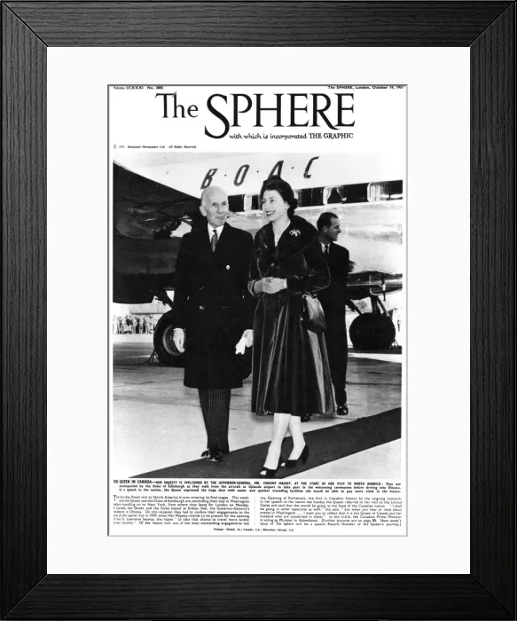 Framed Print : Queen Elizabeth II North America visit - Uplands airport Framed Print : Queen Elizabeth II North America visit - Uplands airport