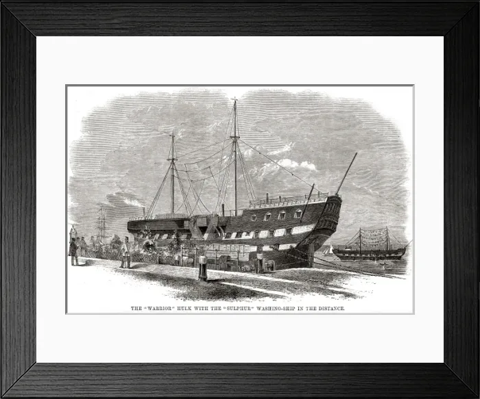 Framed Print : Woolwich hulks - Warrior and Sulphur Framed Print : Woolwich hulks - Warrior and Sulphur