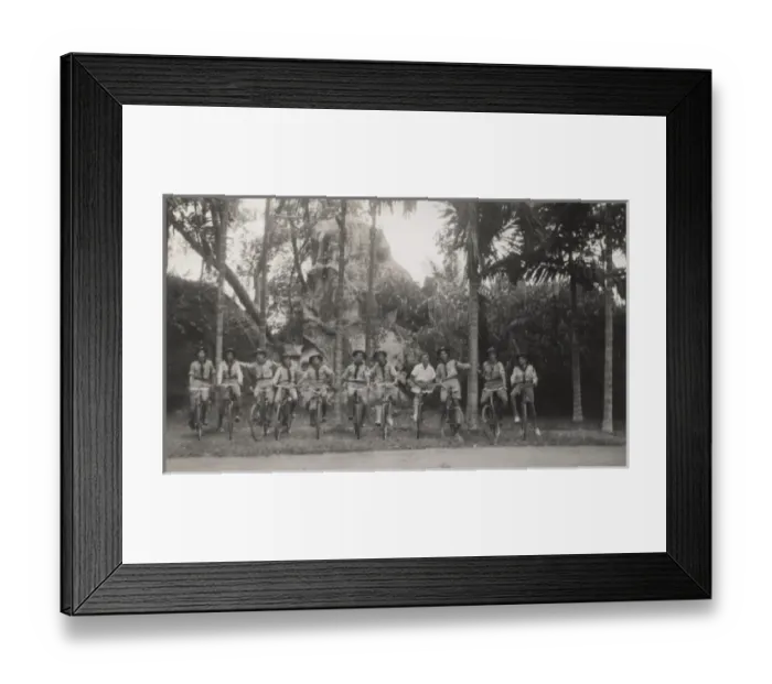 Framed Print : Seychelles Scouts on Bicycles Framed Print : Seychelles Scouts on Bicycles