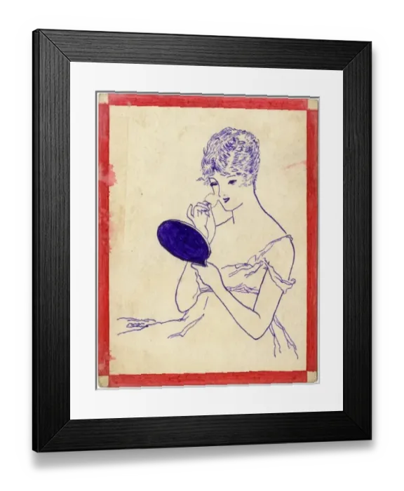 Framed Print : Powdering - Hand drawn postcard by George Ranstead Framed Print : Powdering - Hand drawn postcard by George Ranstead