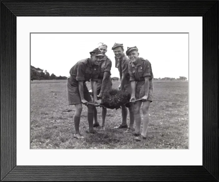 Framed Print : Polish Scouts carrying turf Framed Print : Polish Scouts carrying turf