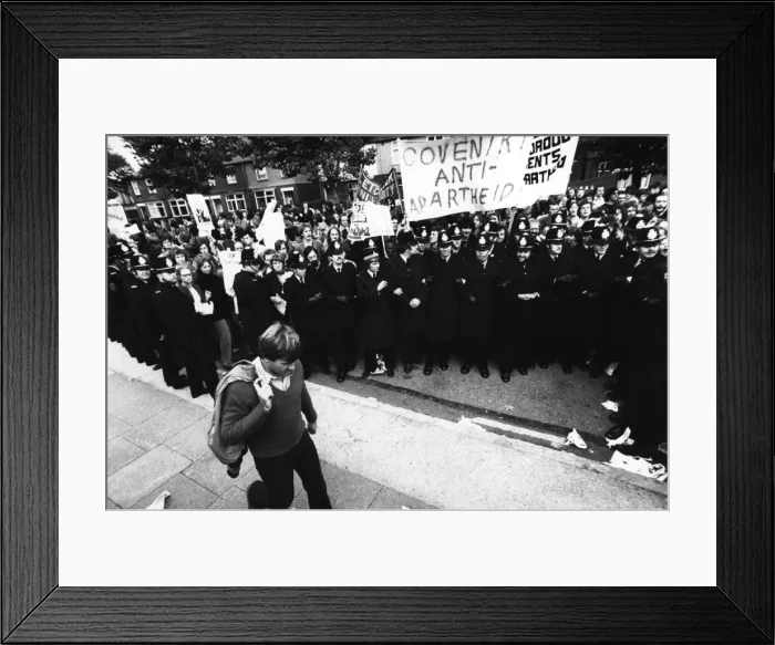 Framed Print : coventry, anti, apartheid, demo Framed Print : coventry, anti, apartheid, demo