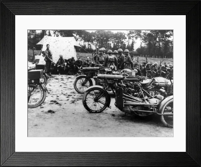Framed Print : Machine Gun Battalion at Dieval, northern France, WW1 Framed Print : Machine Gun Battalion at Dieval, northern France, WW1