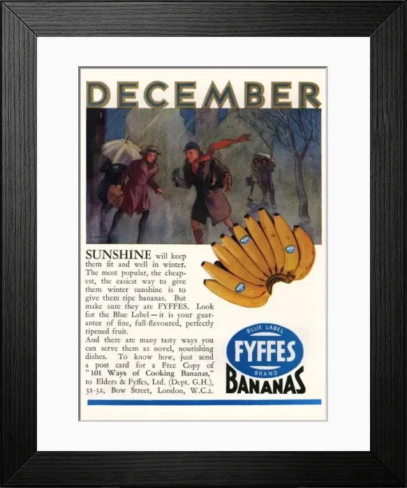 Framed Print : Banana advertisement, 1931 Framed Print : Banana advertisement, 1931