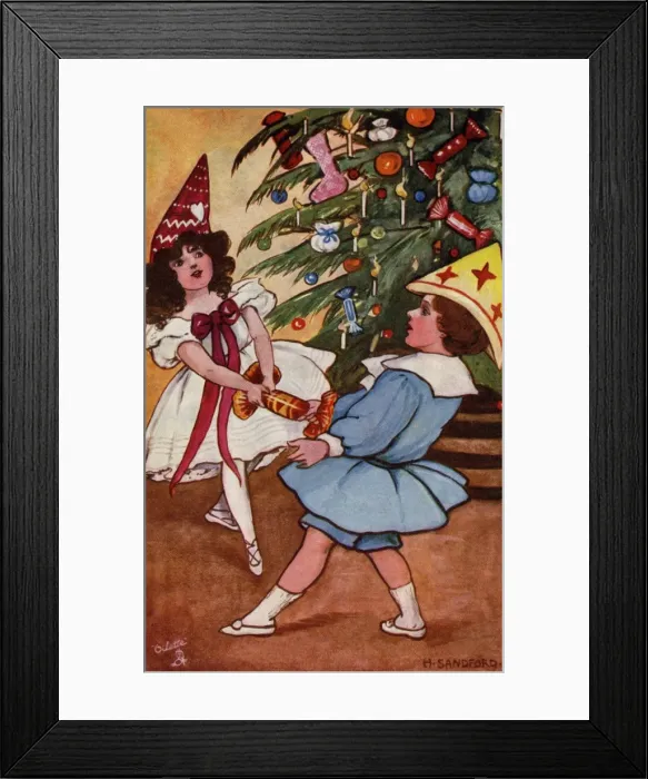 Framed Print : Pulling crackers by Hilda Dix Sandford Framed Print : Pulling crackers by Hilda Dix Sandford