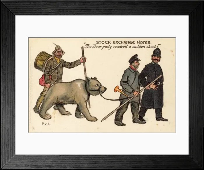 Framed Print : Stock Exchange Notes - Bear Party Checked Framed Print : Stock Exchange Notes - Bear Party Checked