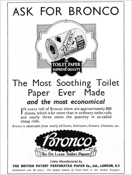 bronco, toilet, paper, advertisement