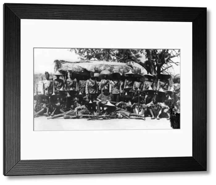 Framed Print : M. I. N. Regiment group photo, Cameroon, Africa, WW1 Framed Print : M. I. N. Regiment group photo, Cameroon, Africa, WW1