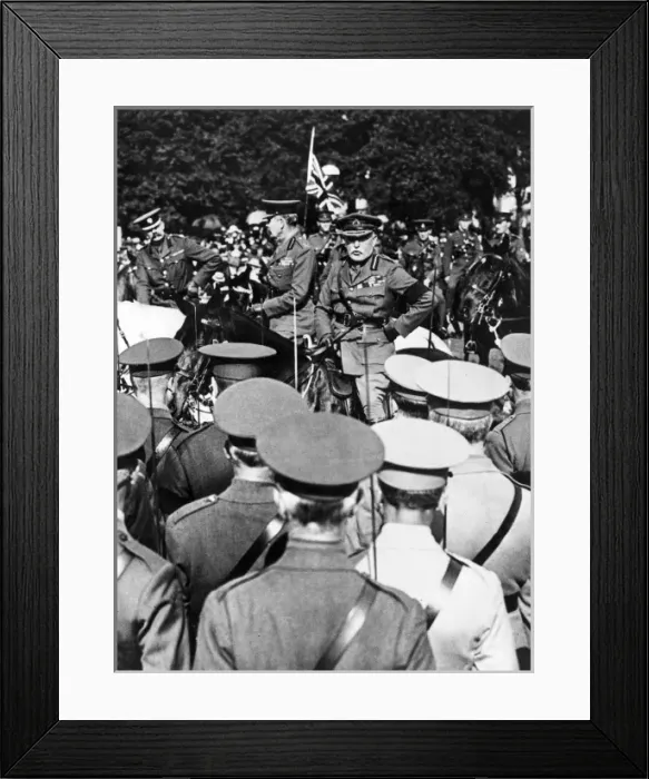 Framed Print : Field-Marshal Lord French inspecting volunteers, Hyde Park Framed Print : Field-Marshal Lord French inspecting volunteers, Hyde Park