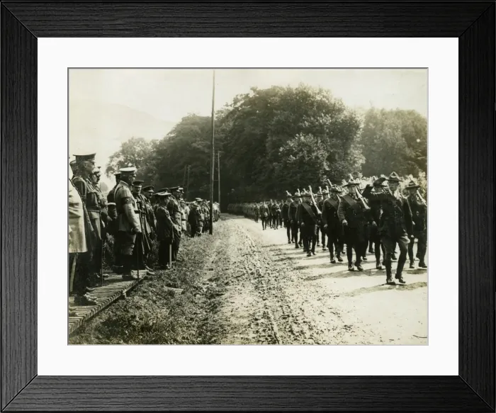 Framed Print : General Horne watching march past of soldiers, WW1 Framed Print : General Horne watching march past of soldiers, WW1
