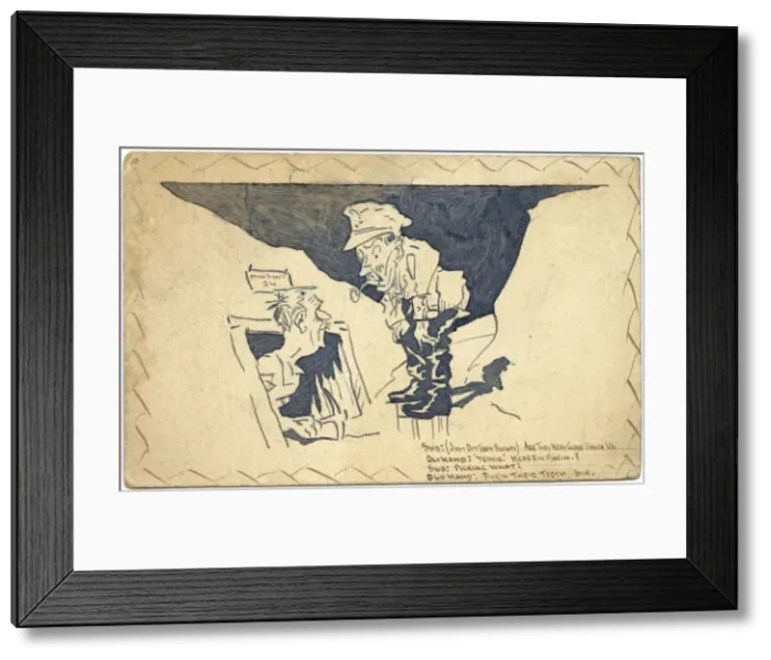 Framed Print : Two soldiers in a trench during WW1 Framed Print : Two soldiers in a trench during WW1
