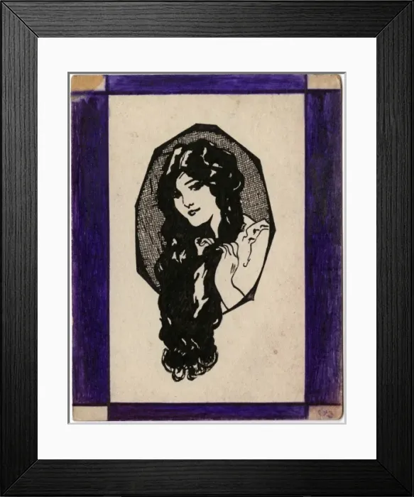 Framed Print : Pretty Girl, World War One era, drawn by George Ranstead Framed Print : Pretty Girl, World War One era, drawn by George Ranstead