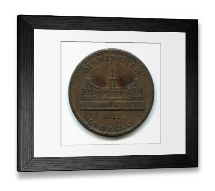 Framed Print : Birmingham workhouse penny, 1812 Framed Print : Birmingham workhouse penny, 1812