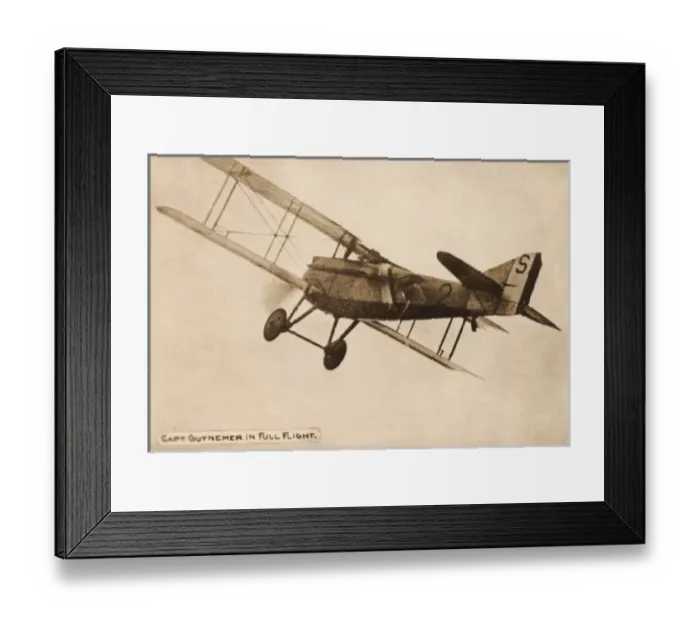 Framed Print : Lieutenant Guynemer, French military aviator, in flight Framed Print : Lieutenant Guynemer, French military aviator, in flight