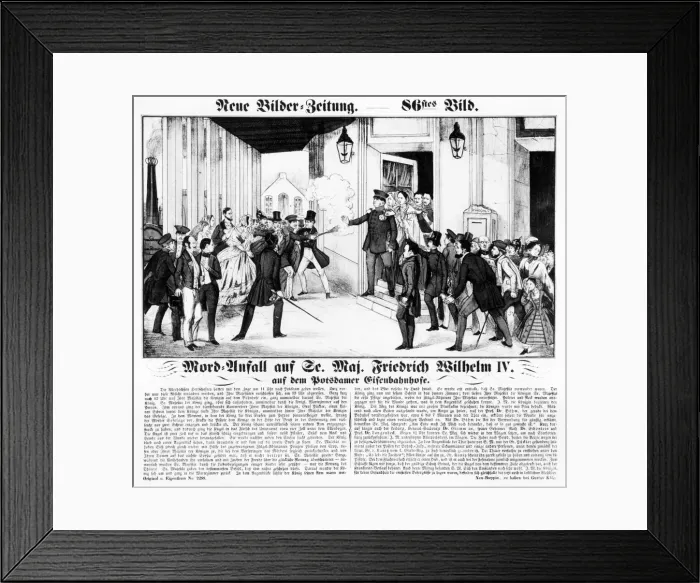 Framed Print : Assassination attempt on Friedrich Wilhelm IV of Prussia Framed Print : Assassination attempt on Friedrich Wilhelm IV of Prussia