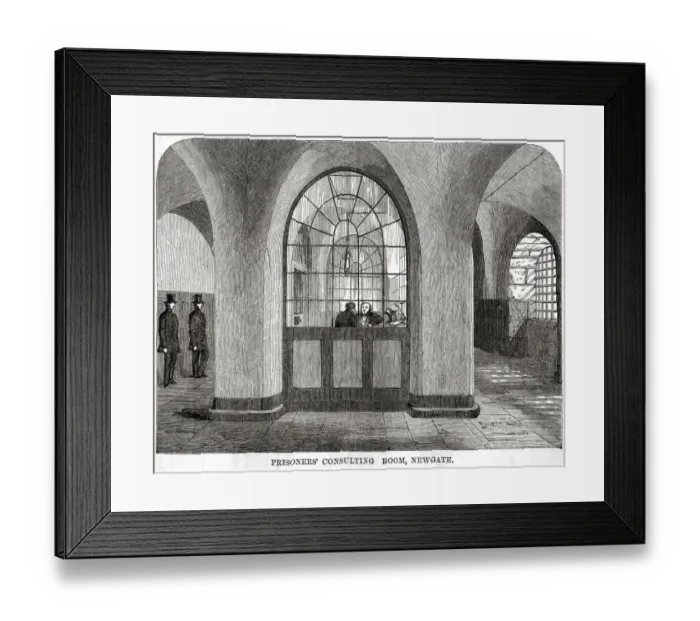 Framed Print : Prisoners consulting room, Newgate Prison Framed Print : Prisoners consulting room, Newgate Prison