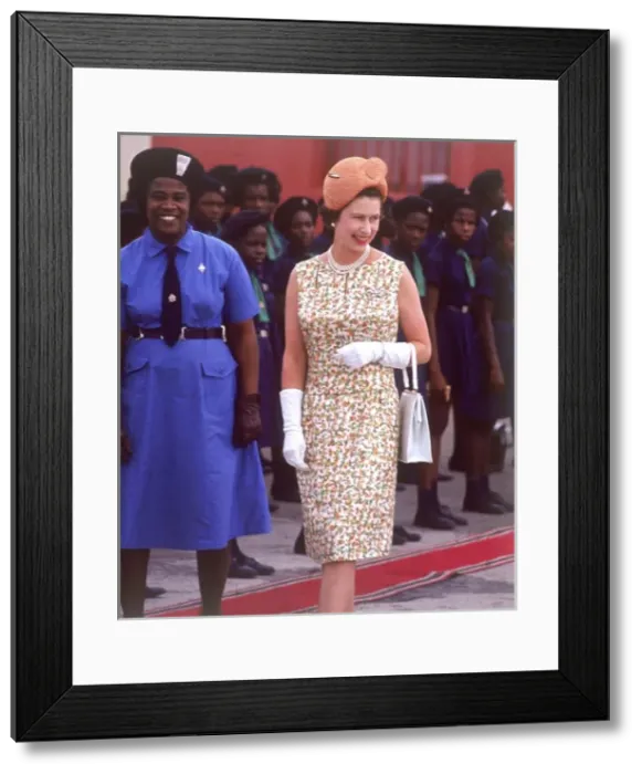 Framed Print : Queen Elizabeth II - West Indies royal tour 1966 Framed Print : Queen Elizabeth II - West Indies royal tour 1966