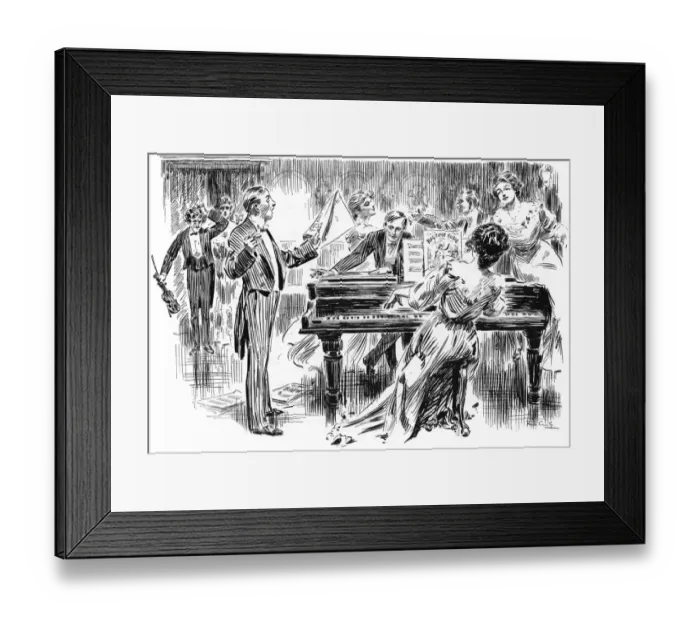 Framed Print : Popular music - ragtime in the home in 1906 Framed Print : Popular music - ragtime in the home in 1906