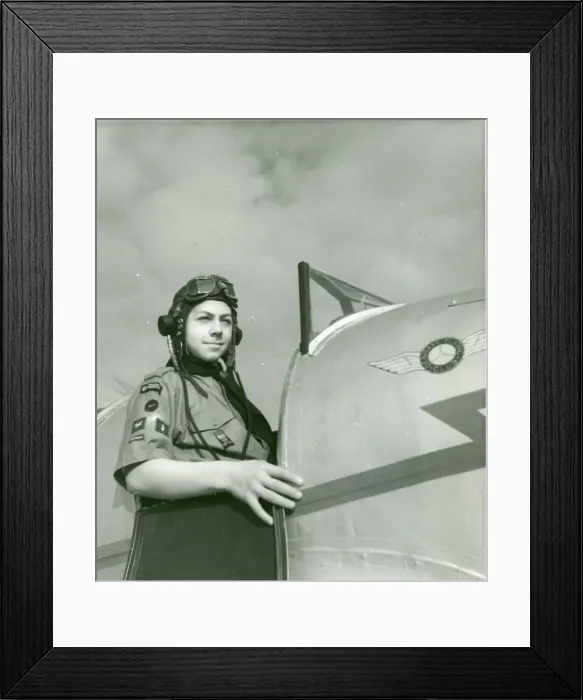 Framed Print : Scout in cockpit of Miles Magister Framed Print : Scout in cockpit of Miles Magister