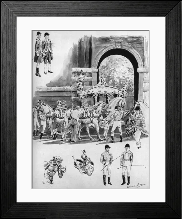 Framed Print : Horses in the Royal Mews, Coronation 1953 Framed Print : Horses in the Royal Mews, Coronation 1953