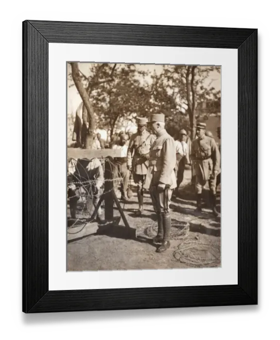 Framed Print : General Petain visiting the Marne, France, during WW1 Framed Print : General Petain visiting the Marne, France, during WW1