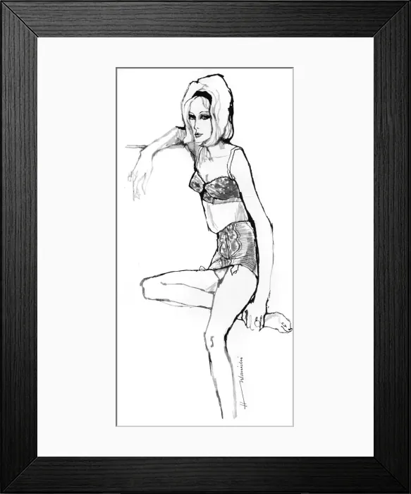 Framed Print : Underwear for 1962 drawn by Barbara Hulanicki Framed Print : Underwear for 1962 drawn by Barbara Hulanicki
