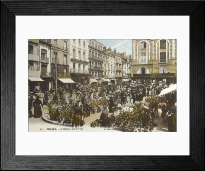 Framed Print : Flower Market at Dieppe, France Framed Print : Flower Market at Dieppe, France