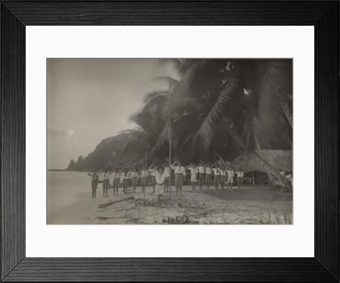Framed Print : Seychelles Scouts Saluting the Union Jack Framed Print : Seychelles Scouts Saluting the Union Jack