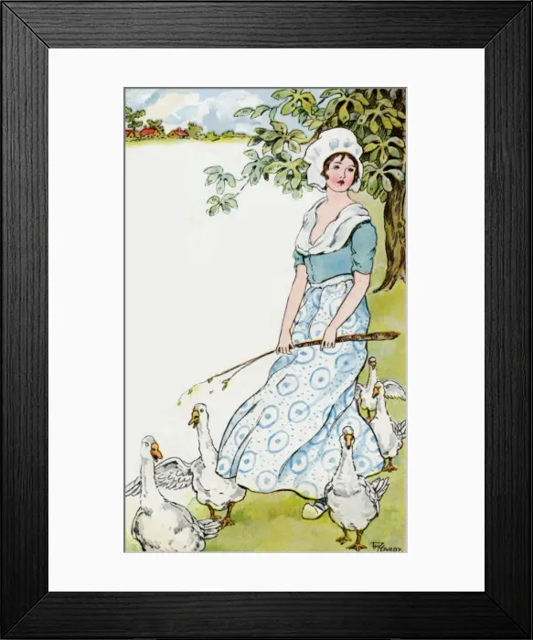 Framed Print : The Goose Girl by Florence Hardy Framed Print : The Goose Girl by Florence Hardy
