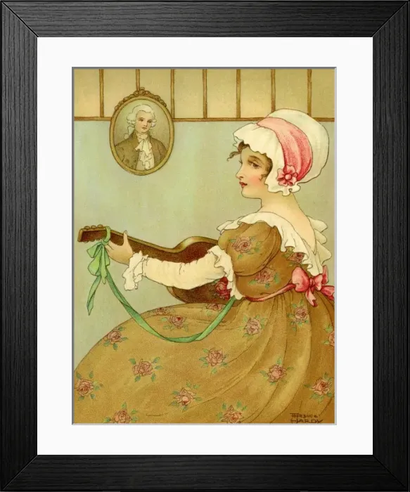 Framed Print : Girl plays a guitar by Florence Hardy Framed Print : Girl plays a guitar by Florence Hardy
