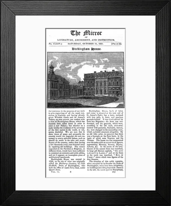 Framed Print : Buckingham House, 1825 Framed Print : Buckingham House, 1825