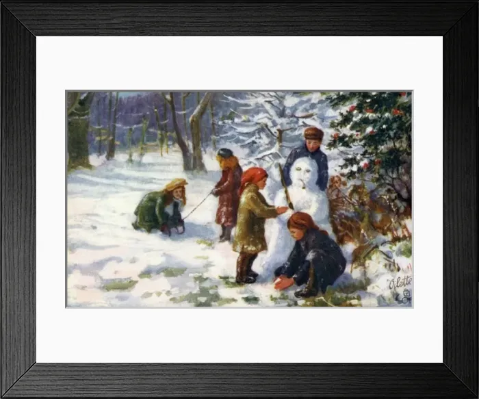 Framed Print : Building a snowman Framed Print : Building a snowman