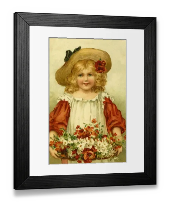 Framed Print : Pretty girl with Flowers by Ellen Andrews Framed Print : Pretty girl with Flowers by Ellen Andrews
