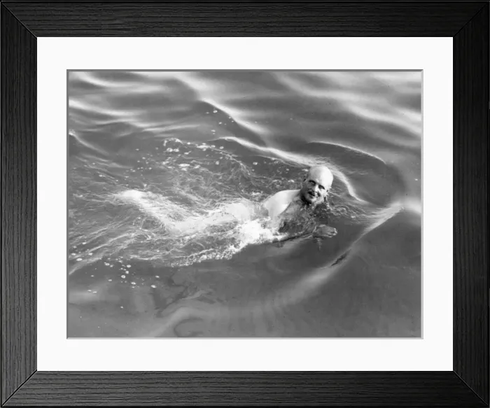Framed Print : General Birdwood swimming