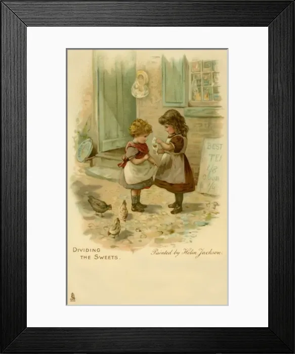 Framed Print : Dividing the Sweets by Helen Jackson Framed Print : Dividing the Sweets by Helen Jackson