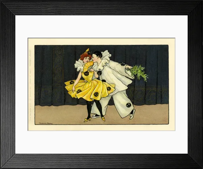 Framed Print : Christmas Pierrot & Pierette by Florence Hardy Framed Print : Christmas Pierrot & Pierette by Florence Hardy