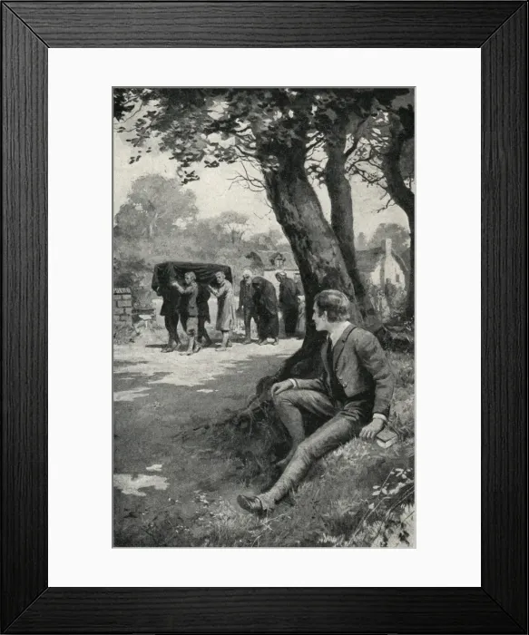 Framed Print : Lord Shaftesbury moved by pauper funeral while at Harrow c. 1 Framed Print : Lord Shaftesbury moved by pauper funeral while at Harrow c. 1