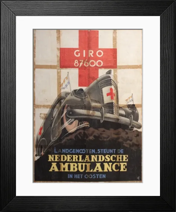 Framed Print : Poster, Red Cross ambulance Framed Print : Poster, Red Cross ambulance