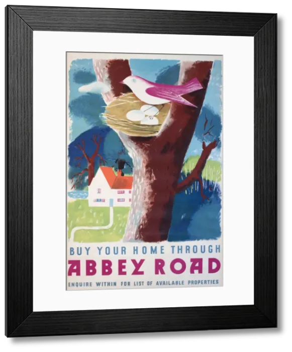 Framed Print : Poster advertising Abbey Road estate agents Framed Print : Poster advertising Abbey Road estate agents