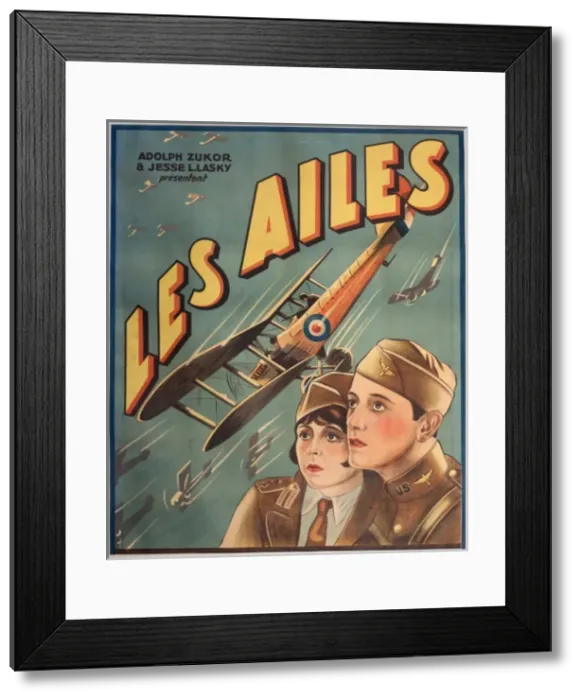 Framed Print : Poster advertising silent film, Les Ailes (Wings) Framed Print : Poster advertising silent film, Les Ailes (Wings)