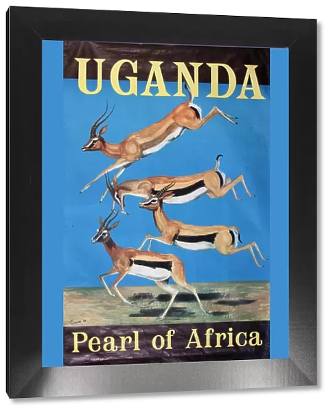 Poster advertising trips to Uganda