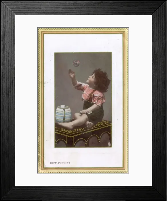 Framed Print : Todder blowing bubbles Framed Print : Todder blowing bubbles