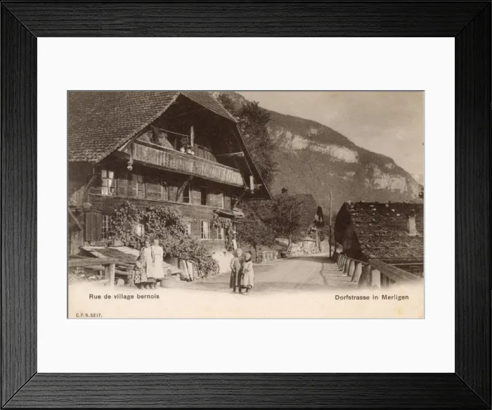 Framed Print : Switzerland - Merligen, Dorfstrasse Framed Print : Switzerland - Merligen, Dorfstrasse