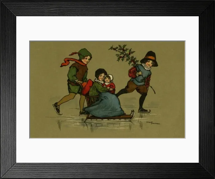 Framed Print : Skating and sledging Framed Print : Skating and sledging