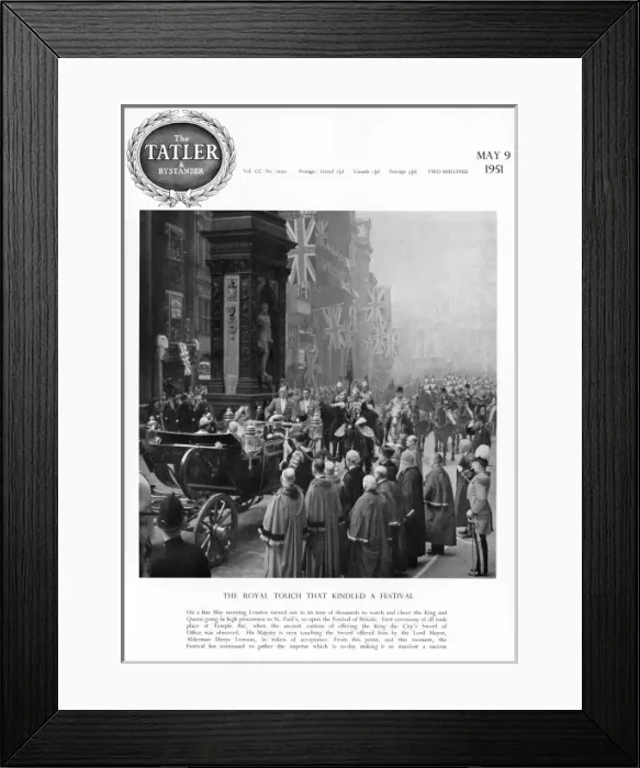 Framed Print : King and Queen going to open Festival of Britain, 1951 Framed Print : King and Queen going to open Festival of Britain, 1951
