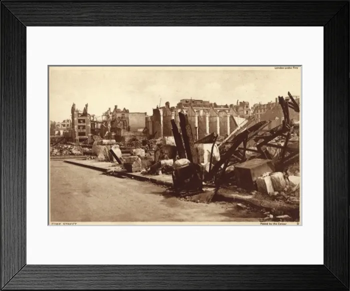Framed Print : Bomb damage in London - Fore Street Framed Print : Bomb damage in London - Fore Street