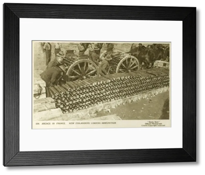 Framed Print : Loading Shells - New Zealand Troops in France Framed Print : Loading Shells - New Zealand Troops in France